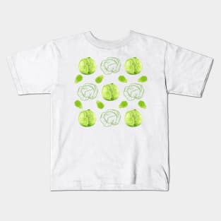 Cabbage Pattern | Botanical Art | Green Vegetables | Gifts for Plant Lovers | Gifts for Vegetarians Kids T-Shirt